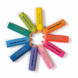 Giotto Happy Gomma gomme à effacer Caoutchouc Bleu, Corail, Fuchsia, Vert, Lilas, Citron vert, Orange, Rose, Turquoise, Jaune 40 pièce(s)