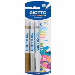 Giotto F014700, 3 couleurs, Or, Argent, Blanc, Pointe ogive, Multicolore, Rond, 3 pièce(s)