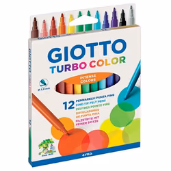 Giotto Turbo Color, Multicolore, Multicolore, 12 couleurs, Extra-large, 2,8 mm, Enfant
