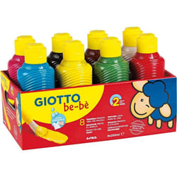 Peintures gouaches - GIOTTO - Lot de 8 - 250 ml - Couleurs assorties - Ultra-lavable