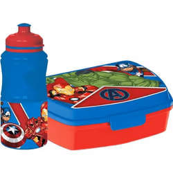 Bouteille et boîte à sandwich - Marvel - Avengers - 380 ml - Plastique recyclable - Antidérapante