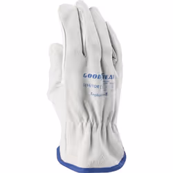 Gants De Protection Goodyear Gants en Cuir Pleine Fleur et Croûte de Cuir Taille 8 Couleur Blanche Gants de Travail