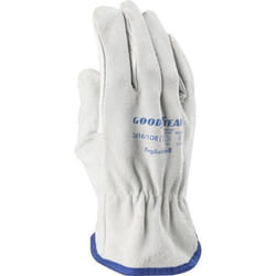 Gants De Protection Goodyear Gants en Cuir Pleine Fleur et Croûte de Cuir Taille 8 Couleur Blanche Gants de Travail