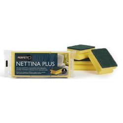 Perfetto 0244 éponge Rectangulaire Polyester, Polyuréthane (PU) Vert, Jaune 3 pièce(s)