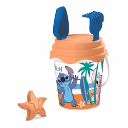 Jouet de plage pour enfants - MONDO - BUCKET SET WATER CAN STITCH - Seau de 17 cm avec cruche pour eau