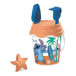 Jouet de plage pour enfants - MONDO - BUCKET SET WATER CAN STITCH - Seau de 17 cm avec cruche pour eau