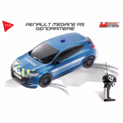MONDO Renault Megane Rs Gendarmerie R/C 1:14, ; Radio Commande, 3 an(s), AA, Plastique, Bleu