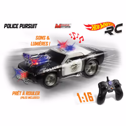 MONDO Hot Wheels "L&S" Police Pursuit R/C 1:16, ; Radio Commande, 3 an(s), AA, Multicolore
