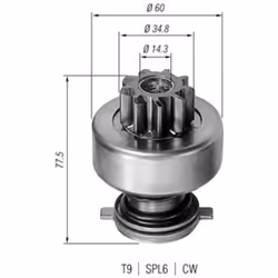 Roue libre, démarreur MAGNETI MARELLI 940113020114 - Vue supplémentaire 3