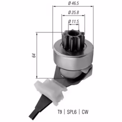 Pignon, démarreur MAGNETI MARELLI 940113020421