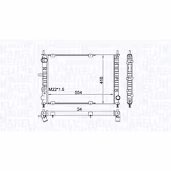 Radiateur, refroidissement moteur MAGNETI MARELLI 350213154300