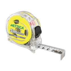 Metre ruban transparent double graduation jaune Metrica 3 m - 38751