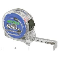 Metrica - Metre ruban transparent double graduation bleu 38774
