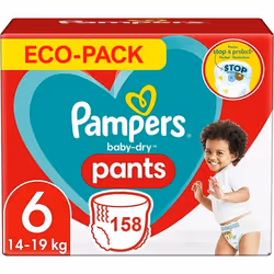 PAMPERS PANTS TAILLE 6 158 COUCHES BABY-DRY COUCHES-CULOTTES