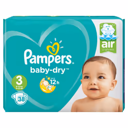 Pampers Active Baby-Dry 81657555, Garçon/Fille, Couche avec élastiques, 6 kg, 10 kg, Multicolore, Velcro