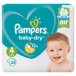 Pampers 81662809, Garçon/Fille, Couche avec élastiques, 9 kg, 14 kg, Multicolore, Velcro