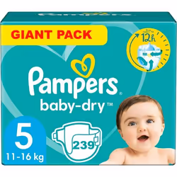 PAMPERS BABY-DRY TAILLE 5 239 COUCHES (11-16 KG)