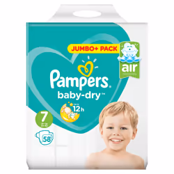 Pampers Baby-Dry 81683760, Garçon/Fille, Couche avec élastiques, 15 kg, Multicolore, Petrolatum, Stearyl Alcohol, Paraffinum  ...