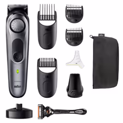 Braun BeardTrimmer 7 BT7420 tondeuse à barbe Batterie 40 2 cm Argent