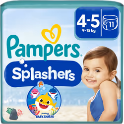 Si vous emmenez votre bébé à la piscine, n’oubliez pas les couches de piscine Pampers Splashers 4-5. Elles sont conçues spéci ...