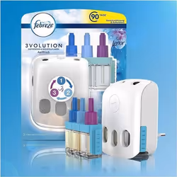 Diffuseur électrique - FEBREZE - 3Volution - Kit de démarrage - Lenor fraîcheur davril - 90 jours de fraîcheur