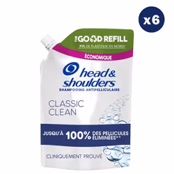 6 Recharges de Shampoings Classic 550ml - Head & Shoulders