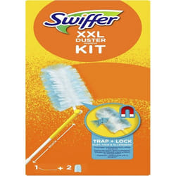 Swiffer XXL Attrape & Retient Kit De Dépoussiérage avec 1 Manche Télescopique Et 2 Recharges Plumeau Attrape-Poussière