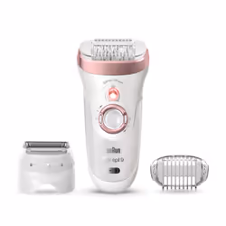 Braun Silk-épil 9 80715557, Blanc, 40 pince(s), MicroGrip, Epilation, Rasage, SensoSmart, 0,5 mm