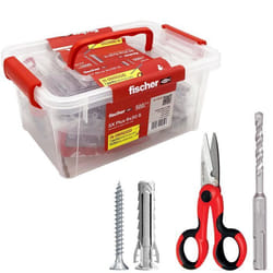 Cheville - Fischer - SX Plus - Lot de 500 - Vis incluses - Ciseaux ergonomiques - Foret SDS Plus