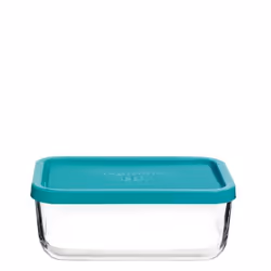 Bormioli Rocco 3.35160.MA3, Boîte, Rectangulaire, 1,1 L, Bleu, Transparent, Verre, Italie