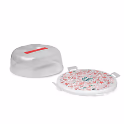 Snips 000223 boîte de rangement pour gâteau Rond Plastique Rouge, Transparent, Blanc