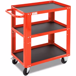 Chariot multi-usages Usag 504 SR 3 étagères 770x448mm avec tablettes recouvertes de tapis ABS 2mm. Chariot multi-usages Usag  ...