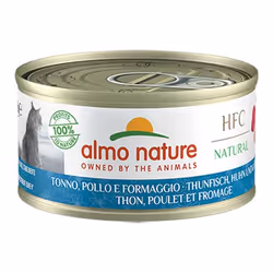 Almo Nature 8001154001358, Adulte, Fromage, Poulet, Thon, 70 g, Pas de couleurs artificielles