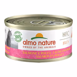 Almo Nature HFC Jelly, Adulte, Toutes races, Poulet, Saumon, 70 g, Pas de couleurs artificielles