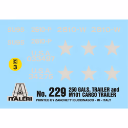 Italeri 250 gal.s Tank Trailer - M101 Cargo Trailer Kit de montage 1:35