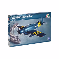 Italeri AD-4W Skyraider, Kit de montage, 1:48, AD-4W Skyraider, Second World War, Avion militaire, Noir, Bleu, Jaune