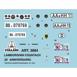 Italeri Lamborghini Countach 25th Anniversary Modèle de voiture classique Kit de montage 1:24