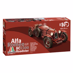 Italeri Alfa Romeo 8C 2300 Roadster, Modèle de roadster, Kit de montage, 1:12, Alfa Romeo 8C 2300, unisexe, Chrome, Nylon, Pl ...