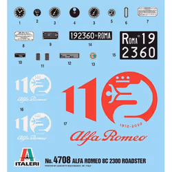 Italeri Alfa Romeo 8C 2300 Roadster Modèle de roadster Kit de montage 1:12