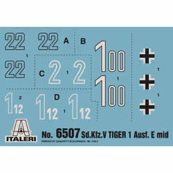 Italeri Pz.Kpfw.VI Tiger I Ausf.E mid production Tank model Kit de montage 1:35
