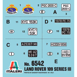 Italeri Land Rover SERIES III 109 "Guardia Civil" Military truck model Kit de montage 1:35