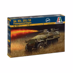 Italeri Sd. Kfz. 251/16, Armored fighting vehicle model, Kit de montage, 1:72, Sd. Kfz. 251/16 Flammpanzerwagen, unisexe, Pla ...
