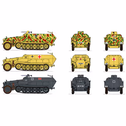 Italeri Sd.Kfz. 251/1 Ausf. C Armored fighting vehicle model Kit de montage 1:72