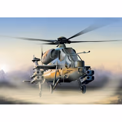 Italeri 0006, Modèle réduit de giravion, Kit de montage, 1:72, A - 129 MANGUSTA, Avion militaire, Multicolore