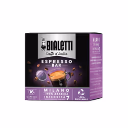 Bialetti Milano, Capsule de café, Espresso, Torréfaction légère, Bialetti Diva, 16 tasses, Aluminium, Violet