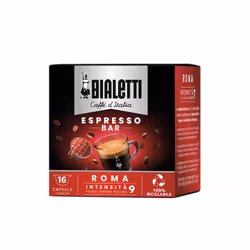 Bialetti Roma, Capsule de café, Espresso, Café fortement torréfié, Bialetti Diva, 16 tasses, Aluminium, Rouge