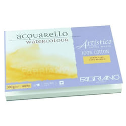 Papier aquarelle - FABRIANO - Artistico Extra blanc - 100% coton - Grain fin - 25 feuilles (125x18 cm)