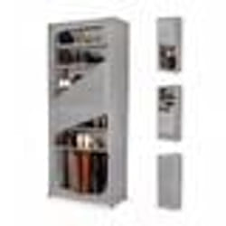 DRESSING - KIT AMENAGEMENT DE PLACARD Etagère à chaussures Domopak en tissu gris 7 étagères 68x30x160H cm