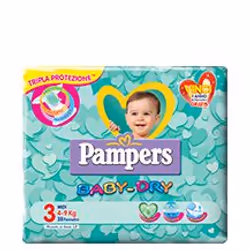 Pampers Midi, Garçon/Fille, 4 kg, 9 kg, Multicolore, 20 pièce(s), Sac en plastique