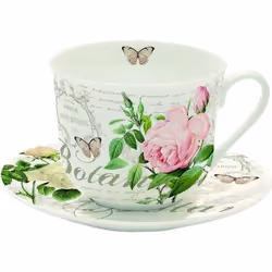 Coffret Tasse - EASYLIFE - Jardin Botanique - Porcelaine Fine - 400 ml - Lavable au Lave-Vaisselle